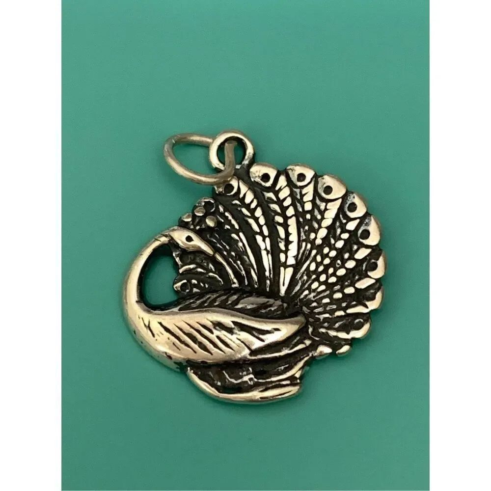 .925 Peacock Sterling Silver Jewelry Charm #magnificent #wildlife